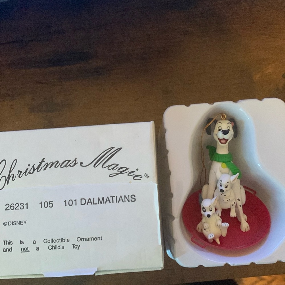 Disney Christmas Magic by Grolier “101 Dalmatians” ornament. EUC in original box